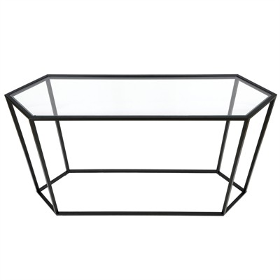 Blackened Bronze Hexagonal Glass Hallway Table