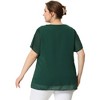 Agnes Orinda Women's Plus Size Pin Dots Notched V-Neck Dressy Trendy Fashion Casual Summer Blouses - 4 of 4