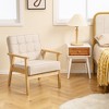 Tangkula Modern Accent Chair Set of 2 Upholstered Armchair w/ Rubber Wood Armrests - 4 of 4