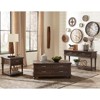 Cardano Wood 1 Drawer End Table in Driftwood Charcoal - Lexicon - 4 of 4