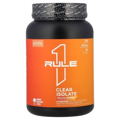 Rule One Proteins Clear Isolate™, Peach Mango, 1.52 lb (689 g)