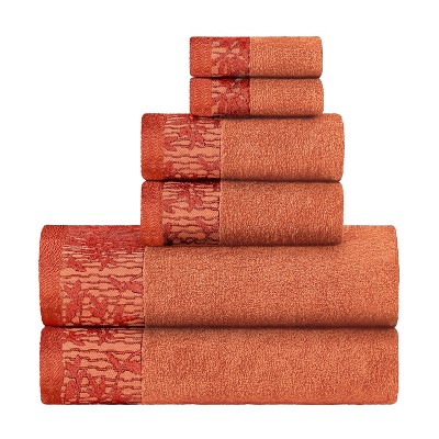 Charming Floral Accent Cotton Towel Set by Blue Nile Mills