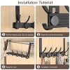 LunaLulinlk Over The Door Hooks Door Hanger Hooks for Hanging, Over The Door Towel Racks for Bathroom with 14 Coat Hook Black - 3 of 4