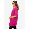 Woman Within Plus Size Perfect Roll-Tab-Sleeve Notch-Neck Tunic - 4 of 4