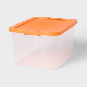 66qt Halloween Tote Clear Orange - Brightroom™ - 1 of 3