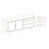GDFStudio Onions Mid-Century Modern 70" Wood Sideboard with 2 Doors and 3 Drawers - 4 of 4