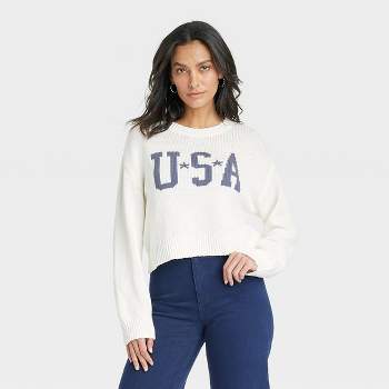 Women's Flag Graphic Sweater - Off-White