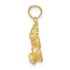 Black Bow Jewelry 14k Yellow Gold 2D Teddy Bear Pendant - 2 of 4
