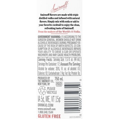 Smirnoff Peach Flavored Vodka - 750ml Bottle
