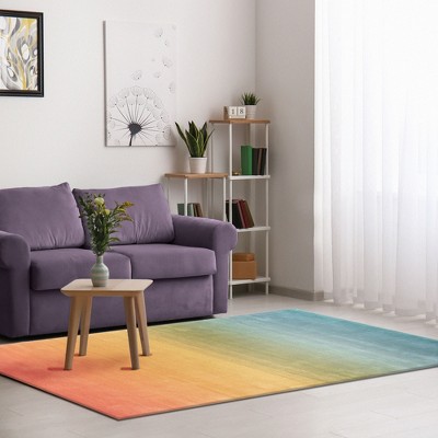 Ombre Elegance Handmade Wool Rectangular Rug in Blue - 7'6" x 9'6"