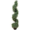 Northlight Two-Toned Boxwood Spiral Artificial Topiary Tree in Round Pot - 3' - 4 of 4