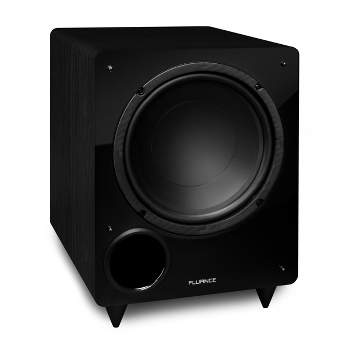 Fluance DB10 10-inch Low Frequency Ported Front Firing Powered Subwoofer for Home Theater & Music - Black Ash