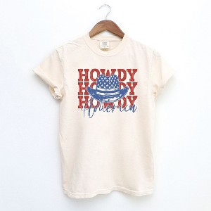 Simply Sage Market Women's Howdy America Short Sleeve Garment Dyed Tee - 1 of 2