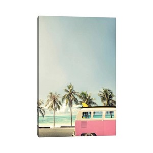 Surf Bus Pink by Design Fabrikken Unframed Wall Canvas - iCanvas - 1 of 4