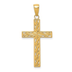 Black Bow Jewelry 14k Yellow Gold, Rope, Latin Cross Pendant - 1 of 4