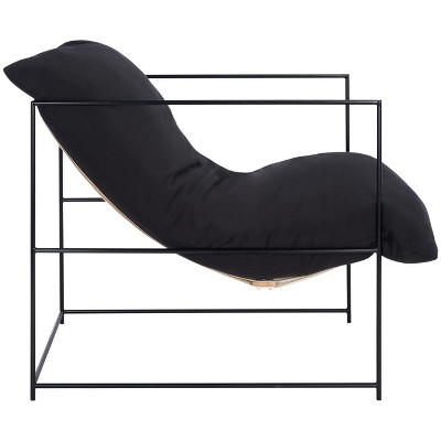 Portland Black Iron Frame Pillow Top Accent Chair