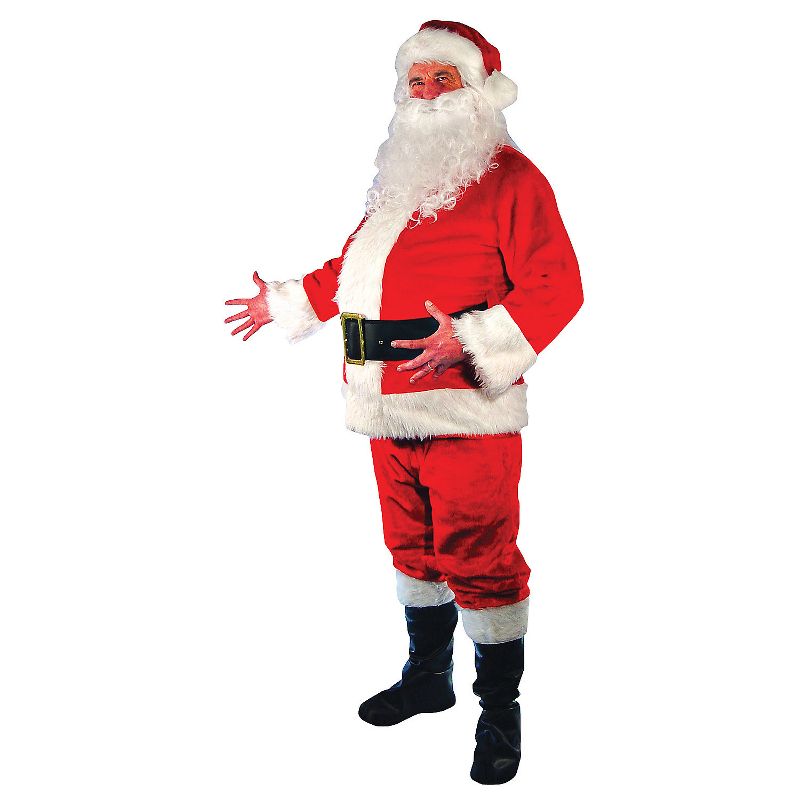 Seasonal Visions Mens Santa Suit Costume - One Size Fits Most - Red, 1 of 2