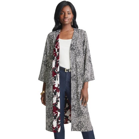 Jessica London Women s Plus Size Reversible Duster Jacket Target