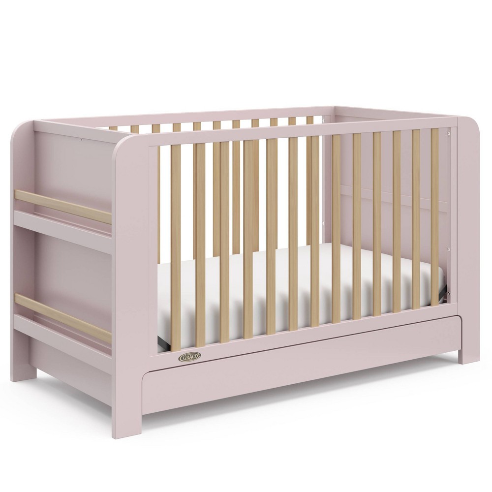 Photos - Cot Graco Read-With-Me 4-in-1 Convertible Bookshelf Crib with Drawer - Blush/Driftwood 