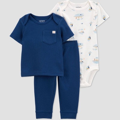 Carter's Just One You®️ Baby Boys' Beach Scene Top & Bottom Set - Navy Blue