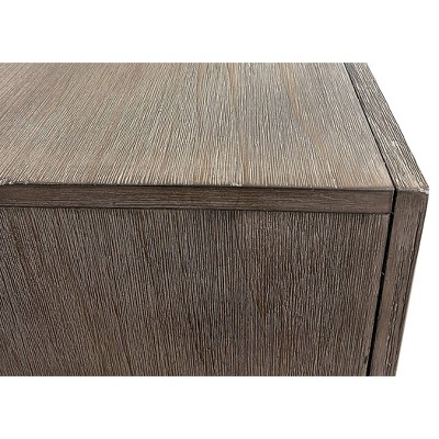 Gray 90" Six Door Herringbone TV Console with Iron Hardware