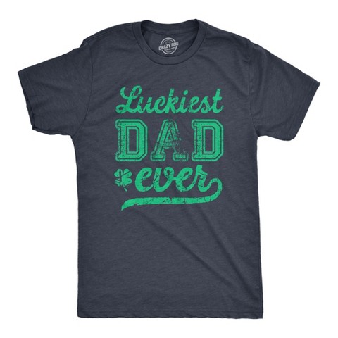 Мужские футболки Crazy Dog T-Shirts, Inc. Mens Funny T Shirt Luckiest Dad Ever St Patricks Day Graphic Tee for Guys - Crazy Dog Men's T Shirt for Saint Patrick's Day Navy XXL