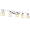 4 Light Bathroom Light Fixtures,32" Modern Vanity Lights over Mirror with Hammered Glass,Wall Light Fixture for Living Room Bedroom Porch - 4 of 4