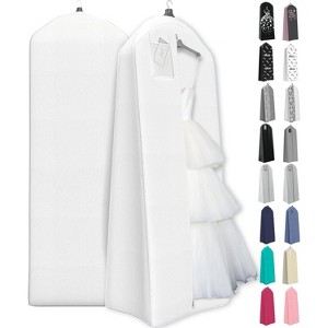 72" Wedding Dress Garment Bag, 20" Gusseted Cover for Puffy Bridal Gowns, Travel & Storage - 1 of 4