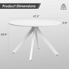 Infurnic Coffee Tables, Modern Dining Table with four sturdy table legs, Round Table for Kitchen or Living Room, White, 47.2"*47.2"*29.5" - 3 of 4