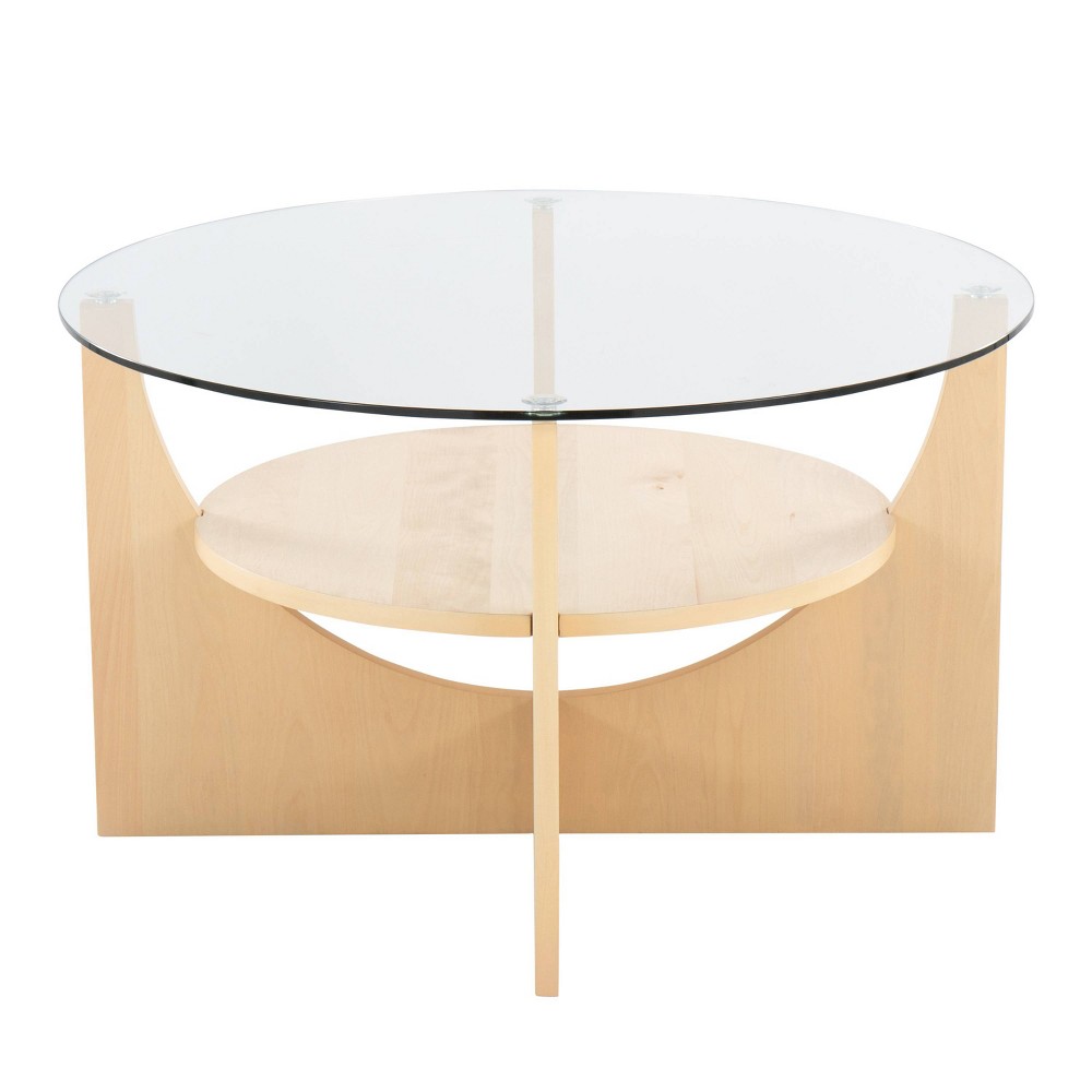 Photos - Dining Table U-Shaped Coffee Table Natural/Clear Glass - LumiSource