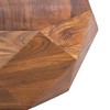 Diamond Shape Acacia Wood Coffee Table with Smooth Top Dark Brown - The Urban Port: Octagonal, No Assembly, Sturdy Base - 4 of 4