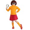 HalloweenCostumes.com Scooby Doo Velma Costume for Toddlers, Orange Turtleneck Sweater & Knee High Socks, Red Skirt & Glasses - 2 of 4
