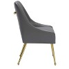 Dining Chair 32.7"H Gray & Gold – Faux Leather Seat with Gold Metal Legs, Modern Accent by Zuo Modern - 4 of 4