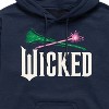 Men's - Wicked - Wand And Broomstick Logo -Mens Long Sleeve Fleece Pullover Hoodie Graphic Fleece Pullover Hoodie - 2 of 4