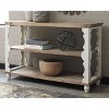 Alwyndale Sofa and Console Table Antique White/Brown - Signature Design by Ashley: Modern Two-Tone Hallway Table with Storage Shelf - 2 of 3