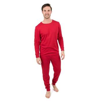 Leveret Beige Mens Neutral Solid Color Thermal Pajamas