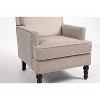 CIPACHO Upholstered Accent Chair, Vintage Armchair with Blue and White Striped Linen Fabric and Nailhead Trim for Living Room - 2 of 4