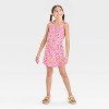 Girls' Disney Stitch and Angel Printed Wrap Skort - Pink - 3 of 3