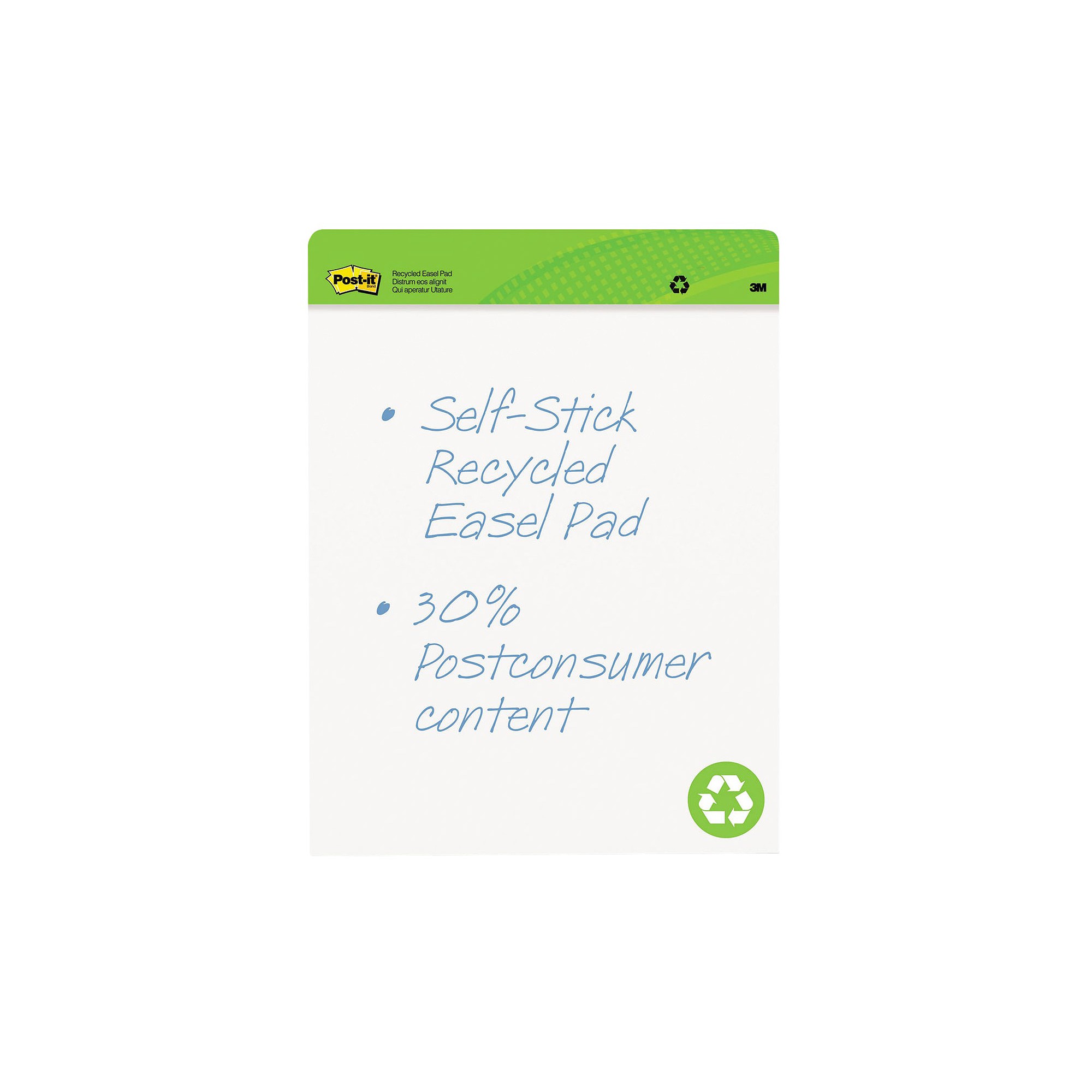 Post-it Recycled Self-Stick Easel Pads - White (30 Sheets Per Pad