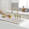 Modern Two Handle 3 Hole Deck Top Bridge Kitchen Faucet with 2 Sprayers 360 Degree Swivel Spout - 3 of 4