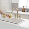 Modern Two Handle 3 Hole Deck Top Bridge Kitchen Faucet with 2 Sprayers 360 Degree Swivel Spout - image 3 of 4