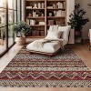 Washable Vintage Boho Striped Area Rug - Non-Slip Non-Shedding Stain Resistant Low Pile Soft Carpet for Living Room Bedroom Home Office - 3 of 4