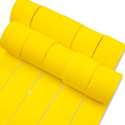 PartyWoo Crepe Paper Streamers Yellow 10 Rolls 820 ft 1.8 in x 82 Ft Roll
