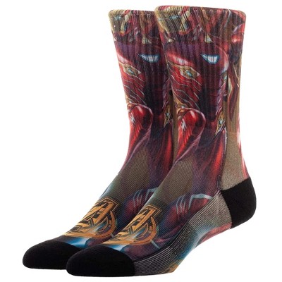 Avengers Socks Infinity War Iron Man Sublimated Character Design Crew Socks
