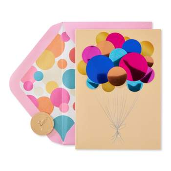 Conventional Birthday Cards Paillette Balloons - PAPYRUS