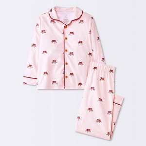 Toddler Girls' 2pc Long Sleeve Brushed Jersey Coat Pajama Set - Cloud Island™ - 1 of 4