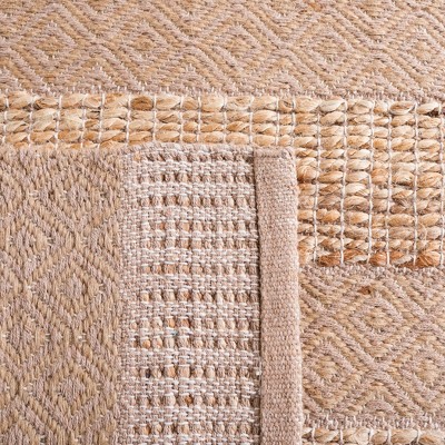 Taupe and Natural Handwoven Cotton Jute Area Rug 3' x 5'