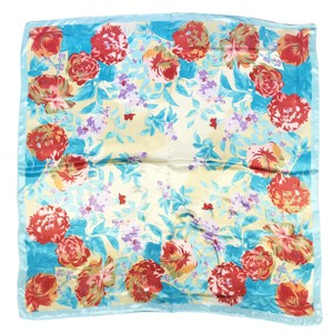 Wrapables Silk Satin Floral Neckerchief 35 x 35 Inch Square Scarf, Roses - 1 of 4