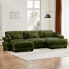 Modern 2 Seater Sofa With Ottoman, Sectional Sofas Large With 2 Ottoman, Large L Shape Sofa With Waist Pillow And Throw Pillows-Cuddlewood - 2 of 4