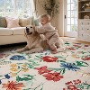 Area Rug, Washable Floral Low Pile Carpet, Soft Non-Slip Vintage Rug for Living Room, Bedroom, Kitchen, Dining Room, Office - 4 of 4